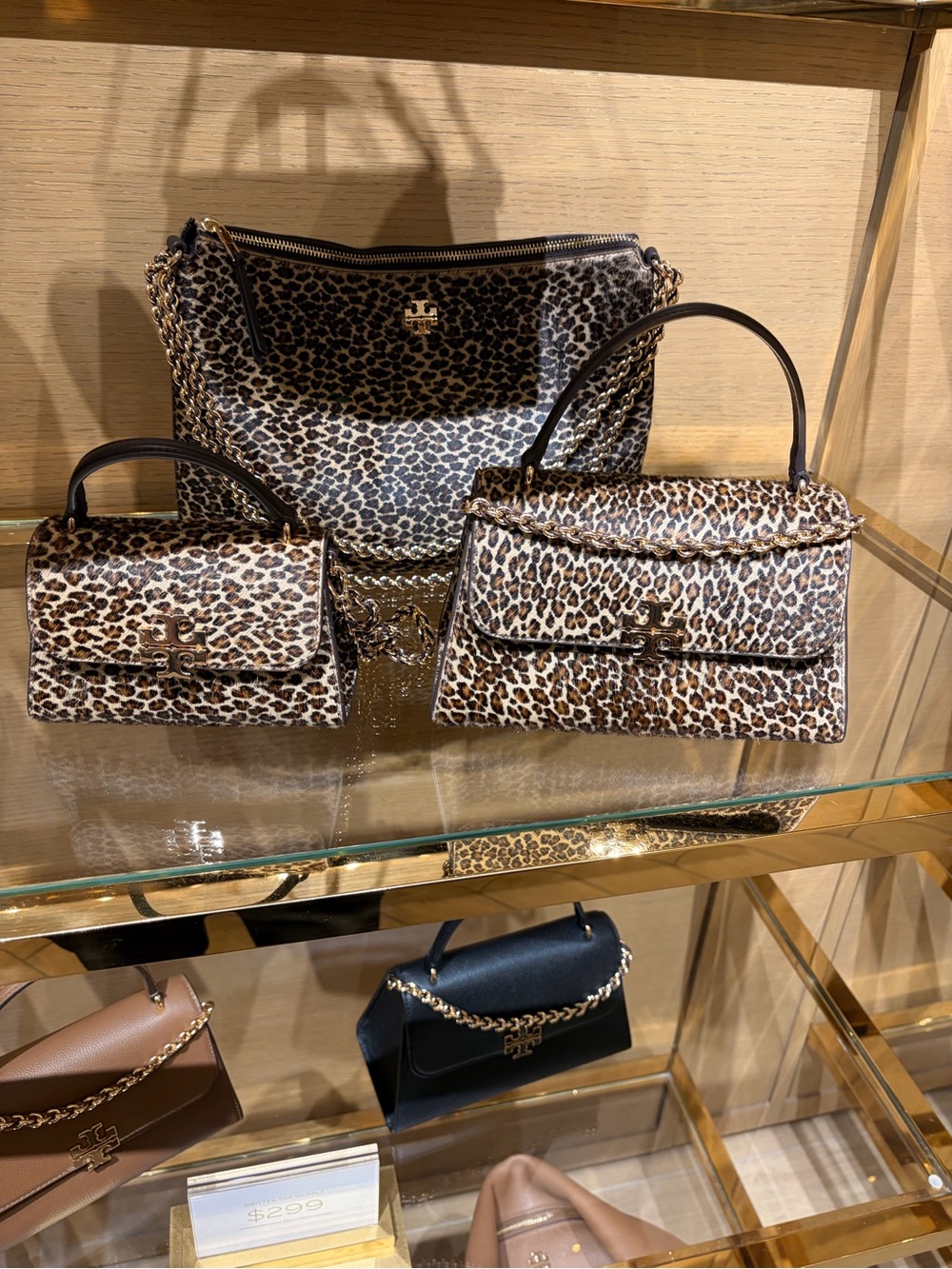 Tory Burch Leopard-Print Shoulder & Top-Handle Bag Collection - Brown/Black